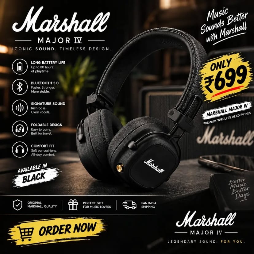 Marshall Major IV Wireless Headphones - Image 1