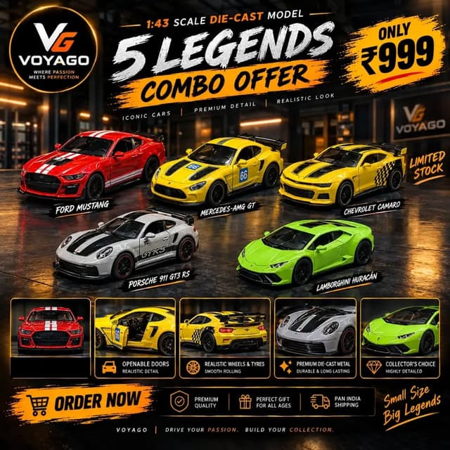 1:43 Scale Model 5-Car Combo Pack