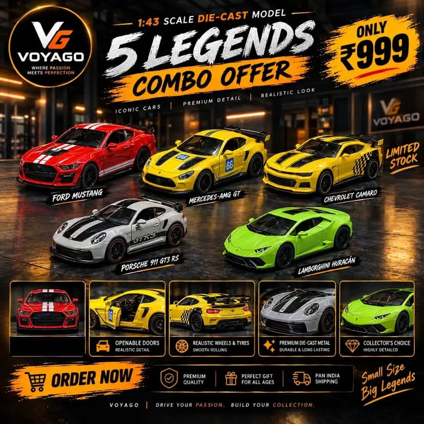 1:43 Scale Model 5-Car Combo Pack