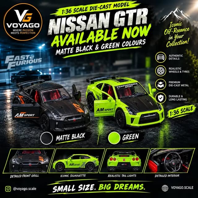 Nissan GT-R 1:36 Scale Model